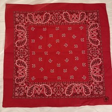 VTG Wamcraft Bandana Handkerchief Red Geometric Paisley Cotton USA RN 14193 NOS