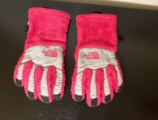 The North Face Kid's Pink/Gray Fleece Gloves - Size L