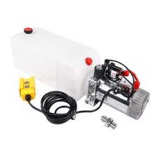 Hydraulikpumpe mit 8Quart Kunststoff Tank 12V f&uuml;r Scherenhebeb&uuml;hnen Kippanh&auml;nger