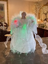 Christmas Angel Tree Topper LED Fiber Optic Color Changing Lights Kurt Adler 12”