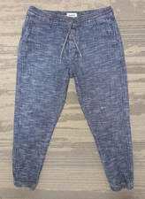 Taylor Stitch The Apres Pant Size L Blue Indigo Sashiko Textured Joggers Sweats
