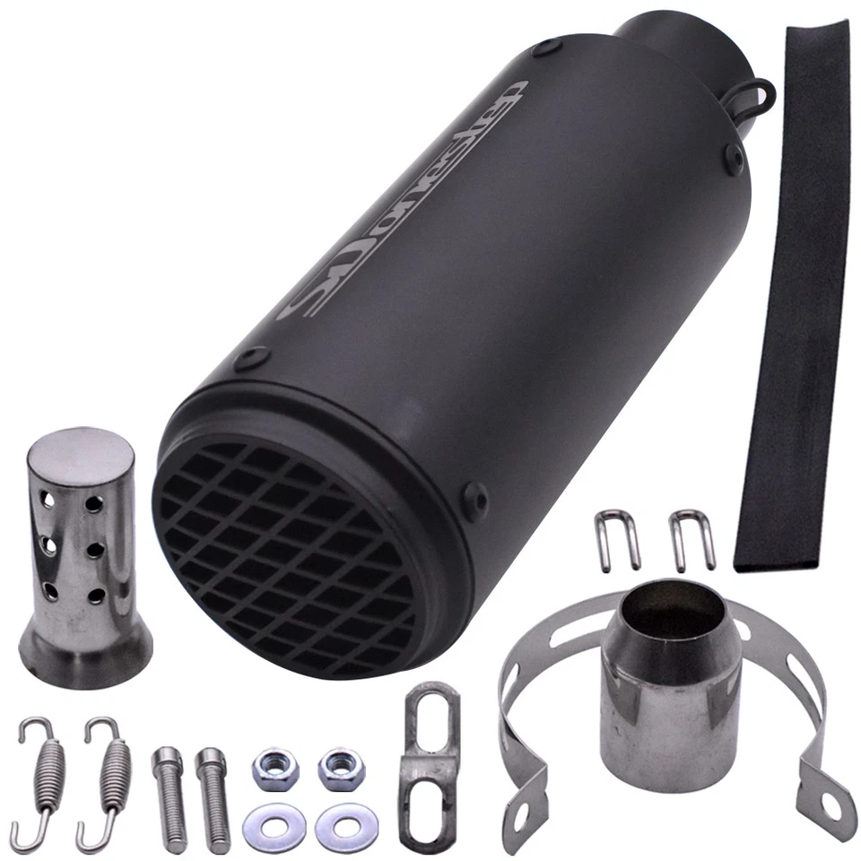 Slip-on 51mm 2" Universal Moto Silenciador Escape Tubo Puntas Traseras Negro EE. UU. Foto 3 de 4