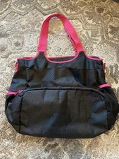 Thirty-One 31 All Pro Tote Pool Beach Gym Yoga Travel Diaper Bag Black and Pink