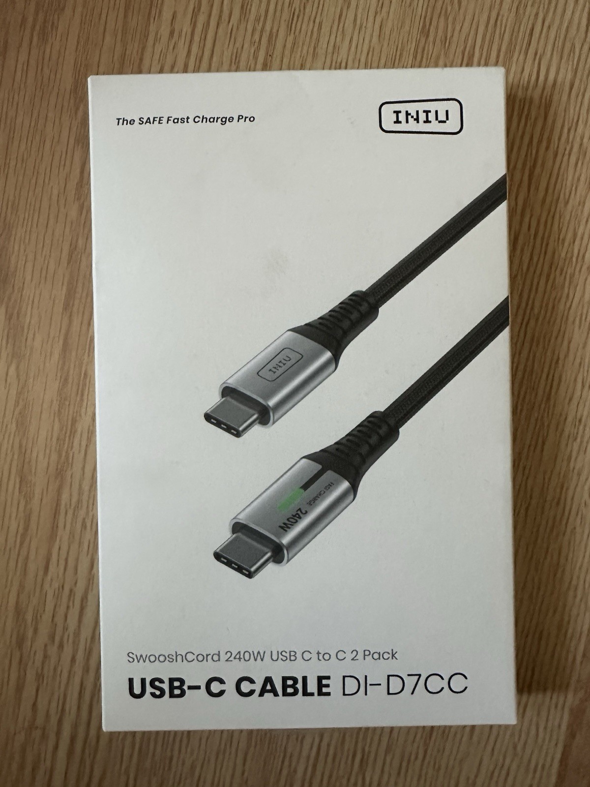 INIU USB C to USB C Cable, 240W Fast Charging Type C Charger Cord, Braided USBC-image