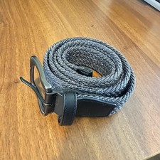 Nike Belt Mens XL Gray G Flex Stretch Woven Herringbone Logo Buckle Golf