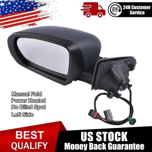 Driver Left Side Black Power Heated Mirror for 17-22 Jeep Compass MK CH1320498