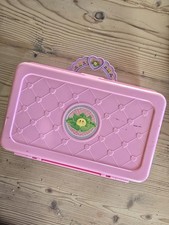 Pink Bedroom Furniture Set for Dolls with Crib, Rocking Horse, and Box