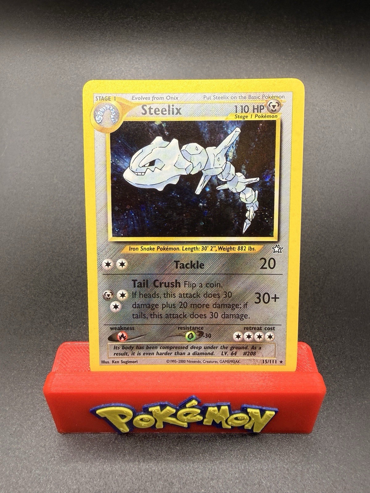 Steelix - 15/111 - Pokemon Neo Genesis Unlimited Holo Rare Card WOTC NM/LP-f