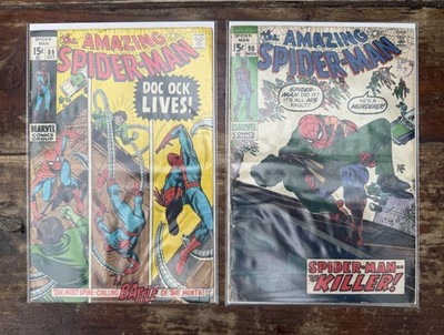 Lot of 2 Amazing Spiderman #89 #90 Dock Ock battle story; death of Captn Stacey