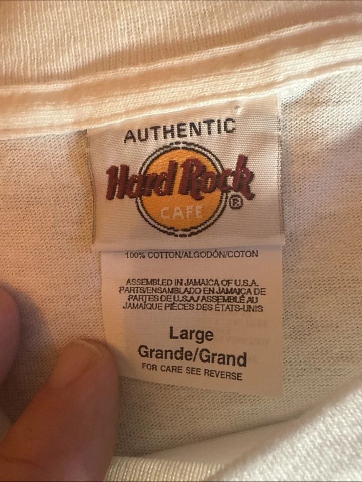 复古 Hard Rock Cafe T 恤男式大号白色旧金山美国二手状况完好 — 第 4/4 张图片