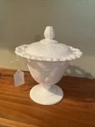 Vintage Indiana  Glass Harvest Grape Milk Glass Lidded Candy Dish