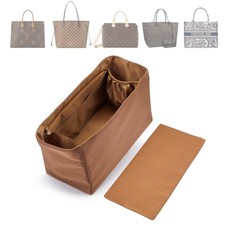 Nylon Purse Organizer Insert with Base Shaper for Tote Bags - Large Bag Liner...
