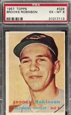 1957 Topps Brooks Robinson Rookie #328 PSA 6 Orioles HOF Vintage Baseball Card