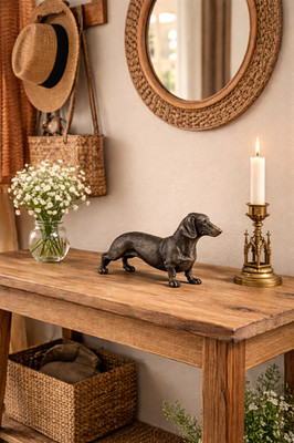 Kaltguss Bronze Dackel Hund Ornament Figur 12 cm Geschenk