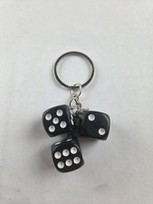 Lucky Dice Keychain With 3 Dice Charms Fun Novelty Gift For Cars. KC2-1