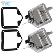 Trailer Door Latch T-Handle Locking Silver For Camper RV Truck Tool Box W/Key