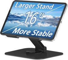 Metal Tablet Stand, Adjustable 360  Rotation Tablet Holder Compatible with 4-16"
