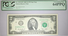 2009 $2* New York Star Note Only 128K Printed PCGS 64 PPQ B00023704*