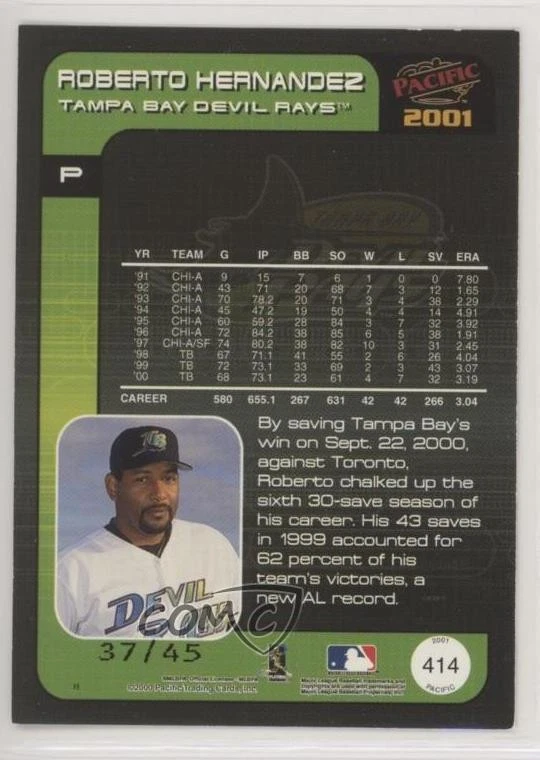 2001 Pacific Extreme LTD /45 Roberto Hernandez #414 - Image 2 of 2