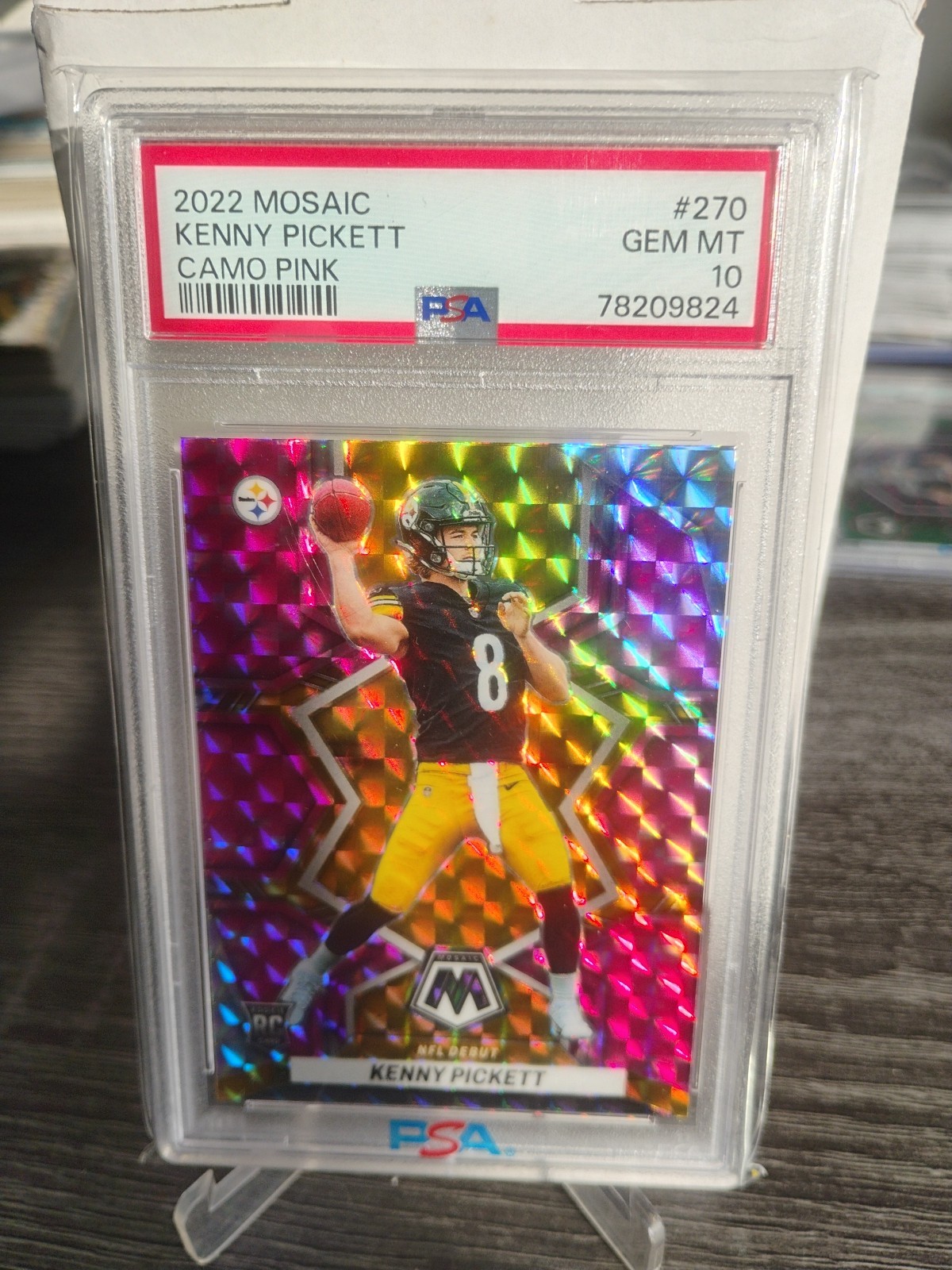 2022 MOSAIC KENNY PICKETT CAMO PINK PRIZM RC #270 PSA 10 GEM