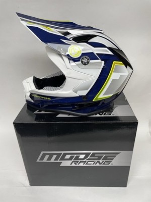 Moose Offroad MR3 F.A.F. Helmet - Size Large - White/Navy/Green 0110-8945
