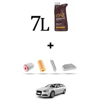 Hoffcar Wartungskit 4 Filter Und 7L ÖL FüR Audi A6 (C7) 3.0 TDI 200KW Ab 2014