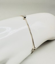 IBB Sterling Silver 925 Italy Ball Bead Stations Bracelet Dainty 7  