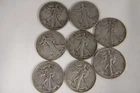 8 Walking Liberty Silver Half Dollar Lot 90% Silver