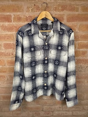 AllSaints Castor Langarm Karohemd Boxy Fit Größe XL