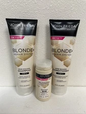 John Frieda Blonde+ Bond Building 3 Piece Set pre Shampoo, Shampoo, &Conditioner