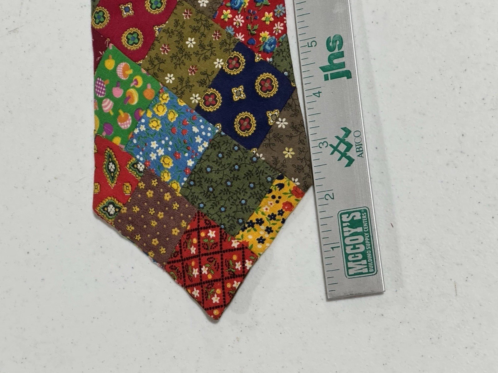 Patchwork Necktie Handmade Quilt Pattern Retro Un… - image 11