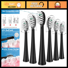 Replacement Brush Heads for Sonic-Fusion Flossing Toothbrush, 6 Count Black Cove