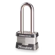 Master Lock 3Kalh Padlock, Keyed Alike, Long Shackle, Rectangular Steel Body,