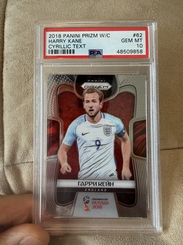 2018 Panini Prizm World Cup Harry Kane #62 Cyrillic PSA 10 SSP Card Read