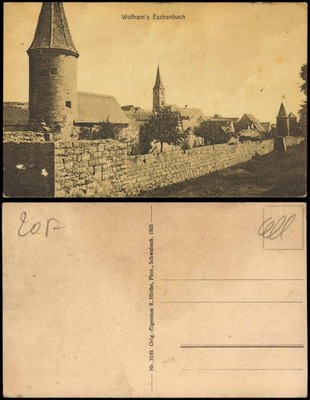 Ansichtskarte Wolframs-Eschenbach Partie an der Stadtmauer 1925