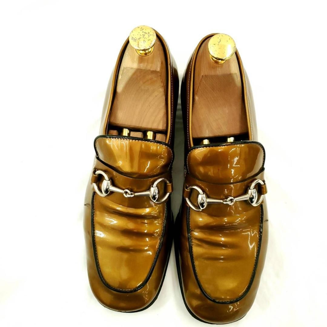 GUCCI Women's Loafers Horsebit Leather Ochre EU37/US7 120216c thumbnail 14