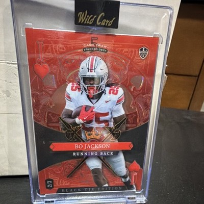 Wild Card Stacked Deck Black Tie Bo Jackson Jack of Hearts Serial /3 2024