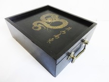VINTAGE MAH JONG SET  CASE  WITH CHINESE DRAG...