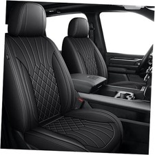 Seat Covers Custom for Dodge RAM1500 2500 3500 2002-2023 2 PCS Front 099 Black