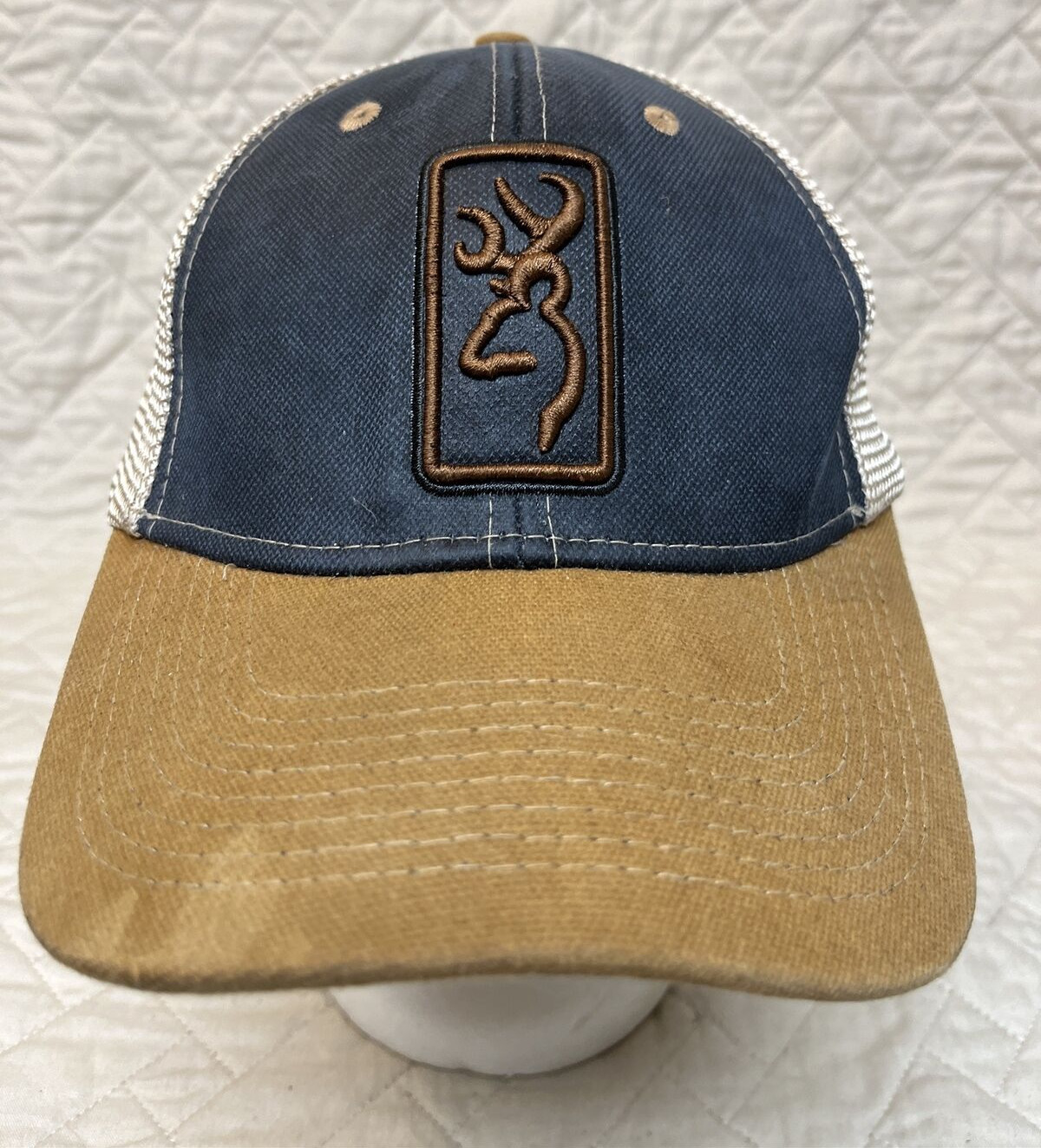Browning Patch Mesh Trucker Hat Snapback Cap Duck… - image 1