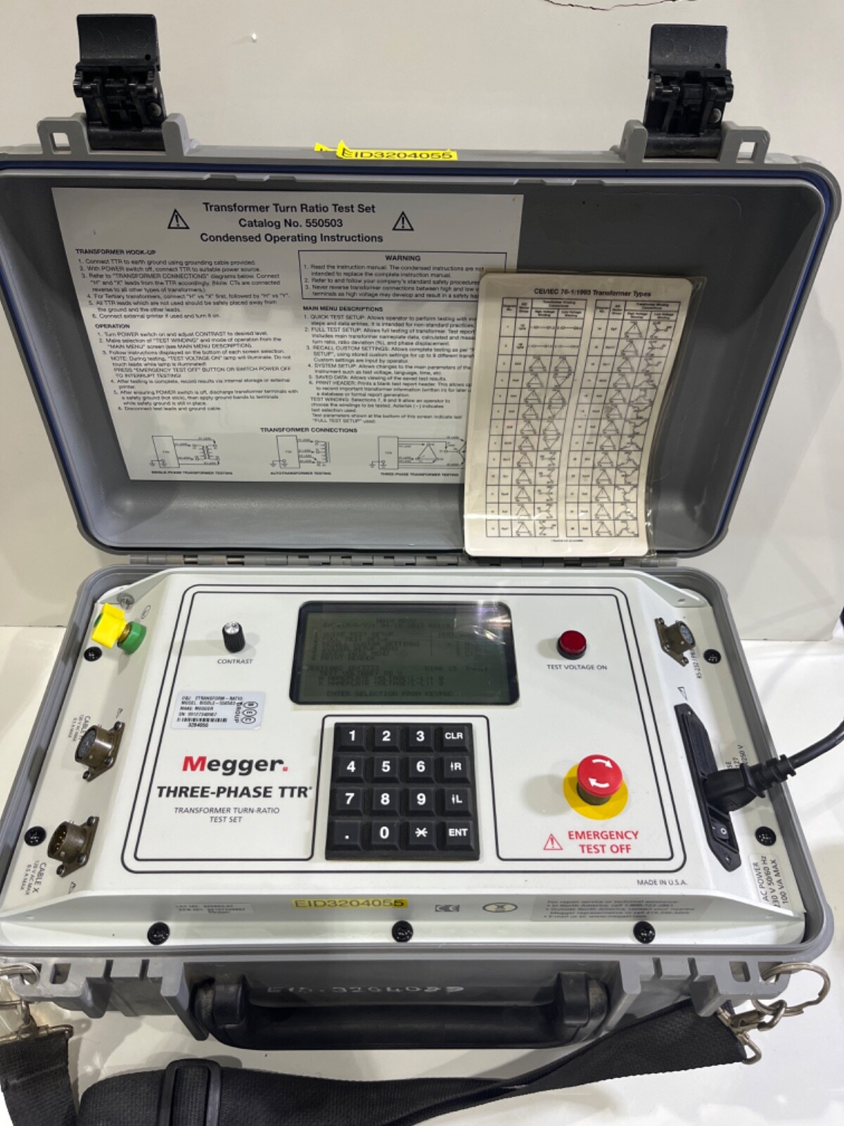 Megger ThreePhase Transformer Turns Ratio Test Set (TTR) 55050347 eBay