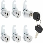 6 Pack Cabinet Cam Lock Set 3/4" Cylinder Replacement Lock for Mailbox Drawers