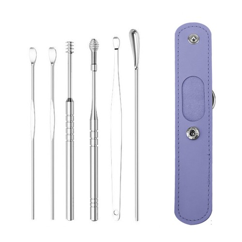 6Pcs/Set Ear Wax Remover Tools Stainless Steel Ear Wax Cleaner Spoon Ear Picker◇ - Picture 17 of 23