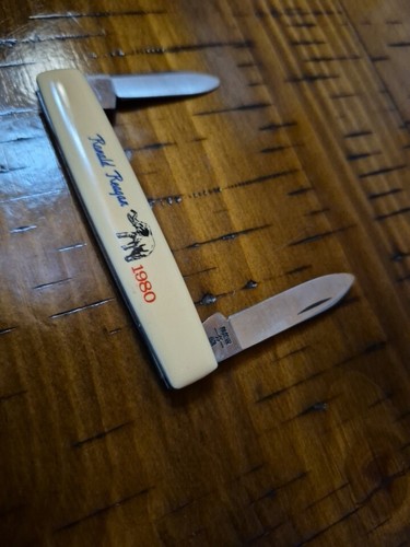1980 Ronald Reagan GOP Elephant Campaign 2 Blade Case XX Pocket Knife #278 SS