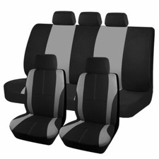 Cloth Full Set Car Seat Covers 5 Seats Front Rear Split Cover Bench For Ford