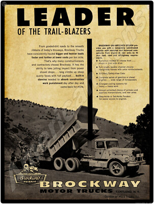 Brockway Husky Tandem Dump Truck New Metal Sign: Cortland, New York