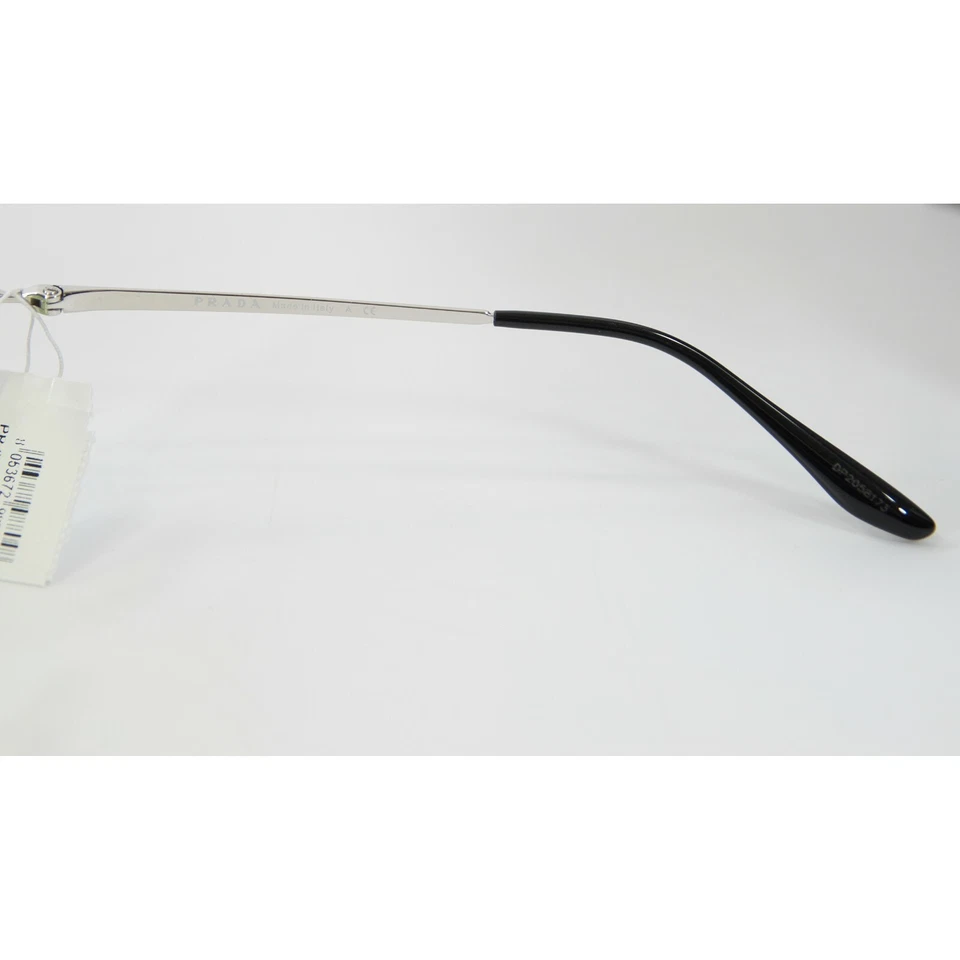 Prada 62VS66 Silver Pale Green Polarized Metal Aviator Logo Sunglasses NWT Case - Image 4 of 4