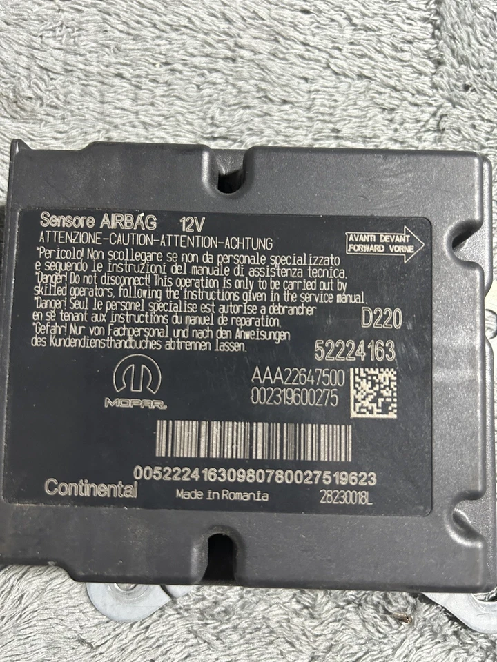 ECU CALCULATEUR BOITIER AIRBAG VIERGE FIAT 500 ➡2020 52224163 AAA22647500 - Photo 2/4