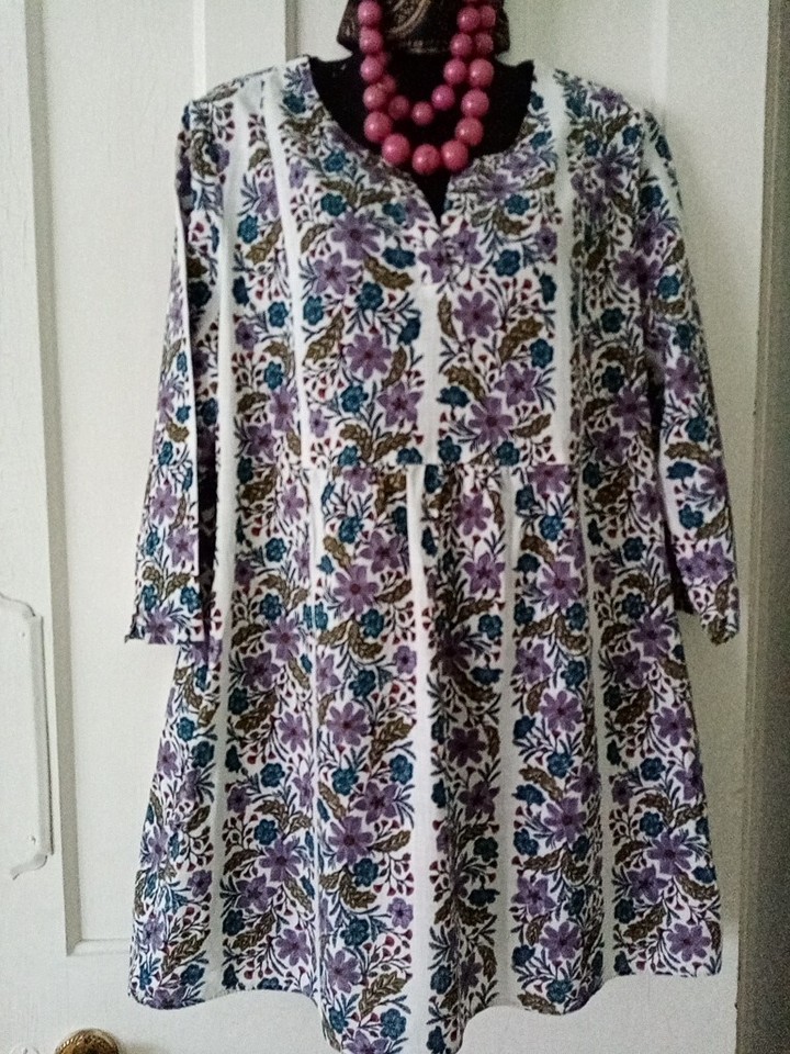 seasalt Organic Cotton, Size 16 Tunic Dress, Golden Grain Style. eBay