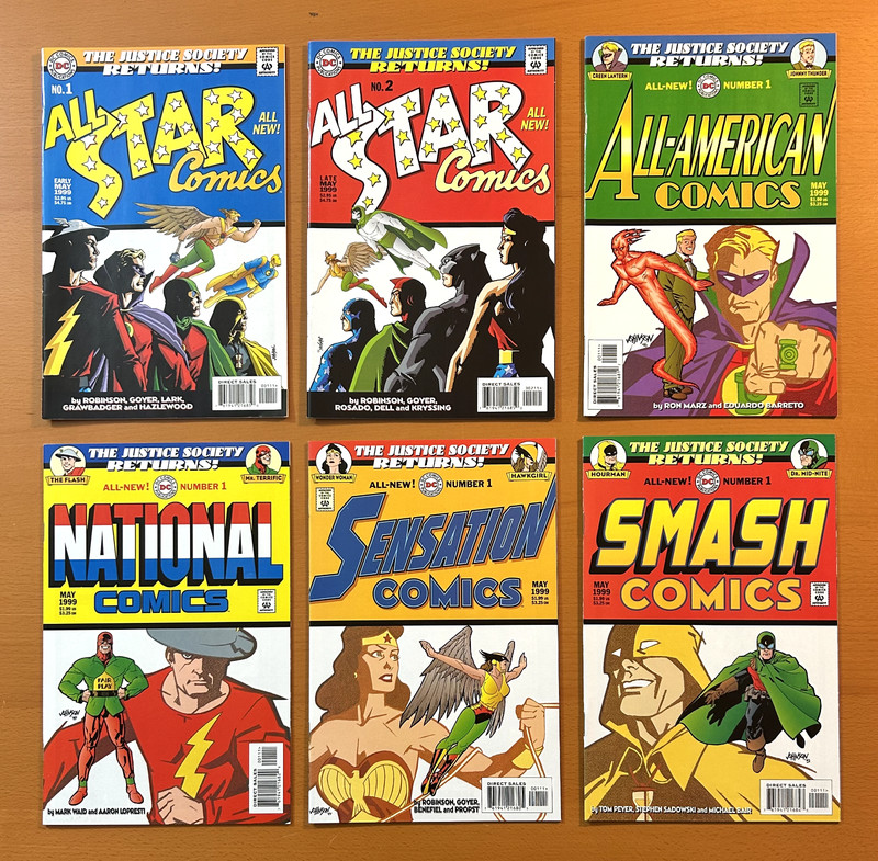 JSA x 9 one shots, All-Star, Adventure, Smash, Thrilling (DC 1999) 9 x NM comics